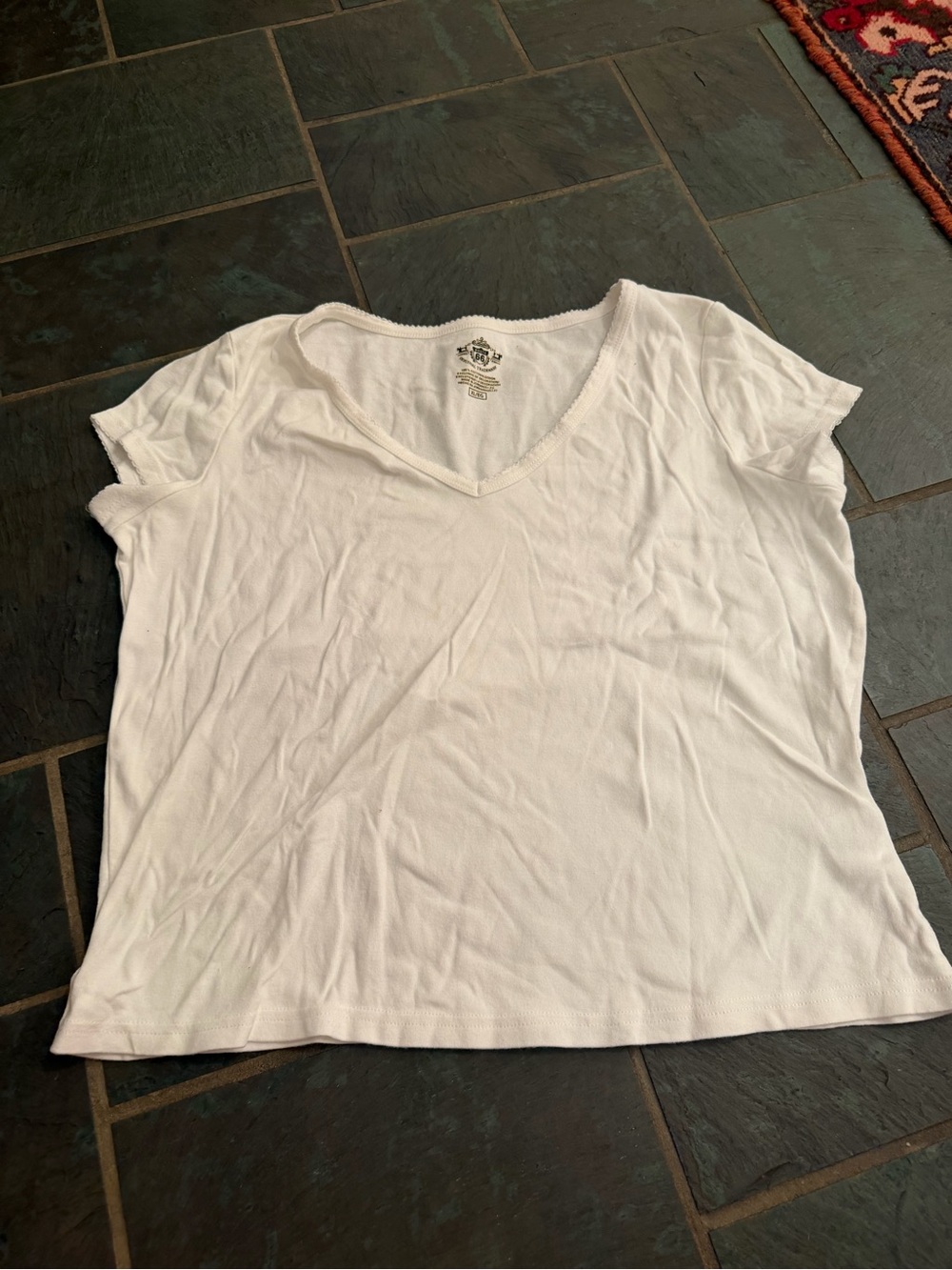 Route 66 Women's White V-Neck Short Sleeve Tee